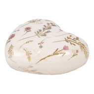 Clayre &amp; Eef | Decoratie Hart Beige Roze 11x11x4 cm | 6CE1917