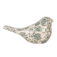 Clayre &amp; Eef | Decoratie beeld Vogel Beige Groen 25x10x13 cm | 6CE1950L
