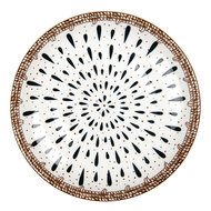 Clayre & Eef | Servies Ontbijtbord Wit Bruin ø 21x3 cm | 6CEDP0167