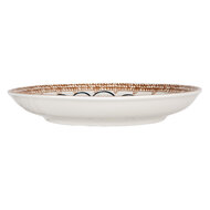 Clayre & Eef | Servies Ontbijtbord Wit Bruin ø 21x3 cm | 6CEDP0169