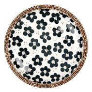 Clayre & Eef | Servies Ontbijtbord Wit Zwart ø 21x3 cm | 6CEDP0170
