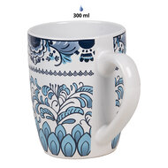 Clayre &amp; Eef | Servies Mok Wit Blauw 12x8x10 cm / 300 ml | 6CEMU0166