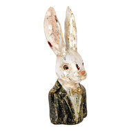 Clayre &amp; Eef | Decoratie Konijn Wit Groen 13x12x32 cm | 6PR5488