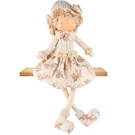 Dekoratief | Pop 'Holly Hobby' zittend, resina/stof, 21x16x51cm | A250806