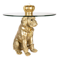 Clayre &amp; Eef | Bijzettafel Hond Goudkleurig &oslash; 55x55 cm | 50785