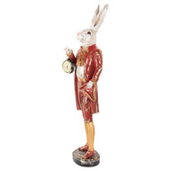 Clayre &amp; Eef | Decoratie Beeld Konijn Beige Rood 17x17x72 cm | 5PR0160