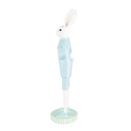 Clayre & Eef | Decoratie Konijn Wit Blauw ø 10x40 cm | 6PR5198