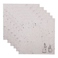 Clayre & Eef | Servetten Katoen Set van 6 Beige Grijs 40x40 cm | BNS43