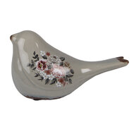 Clayre &amp; Eef | Decoratie beeld Vogel Grijs Roze 21x9x11 cm | 6CE1969M