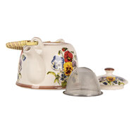 Clayre &amp; Eef | Theepot met Filter Wit Blauw 18x14x12 cm / 800 ml | 6CETE0172