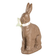 Clayre & Eef | Decoratie Konijn Bruin Wit 9x4x13 cm | 6PR5202