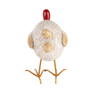Clayre & Eef | Decoratie Beeld Kip Wit Rood 14x9x15 cm | 6PR5251