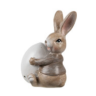 Clayre & Eef | Decoratie Beeld Konijn Bruin Wit 5x4x8 cm | 6PR5265