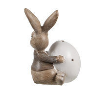Clayre & Eef | Decoratie Beeld Konijn Bruin Wit 5x4x8 cm | 6PR5265