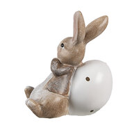 Clayre & Eef | Decoratie Beeld Konijn Bruin Wit 6x4x8 cm | 6PR5266