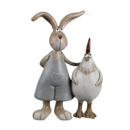 Clayre & Eef | Decoratie Konijn met Kip Bruin Wit 7x3x10 cm | 6PR5280