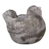 Clayre & Eef | Bloempot Binnen Vogel Grijs 18x12x13 cm | 6TE0564
