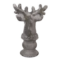 Clayre & Eef | Decoratie Hert Grijs 17x14x26 cm | 6TE0568