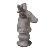 Clayre & Eef | Decoratie Hert Grijs 17x14x26 cm | 6TE0568