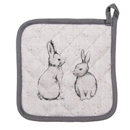 Clayre & Eef | Pannenlap Beige Grijs 20x20 cm | BNS45