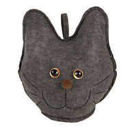 Clayre & Eef | Decoratie Kat Grijs 20x14x22 cm | TW0619