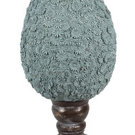 Clayre & Eef | Decoratie Beeld Ei Blauw Bruin ø 16x34 cm | 6PR5155