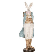Clayre & Eef | Decoratie Konijn Wit Blauw 13x12x38 cm | 6PR5156