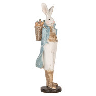 Clayre & Eef | Decoratie Konijn Wit Blauw 13x12x38 cm | 6PR5156
