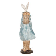 Clayre & Eef | Decoratie Konijn Wit Blauw 13x12x38 cm | 6PR5156