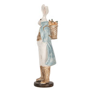 Clayre & Eef | Decoratie Konijn Wit Blauw 13x12x38 cm | 6PR5156