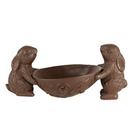 Clayre & Eef | Decoratie Beeld Konijnen met ei Bruin 34x15x15 cm | 6PR5207