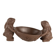 Clayre & Eef | Decoratie Beeld Konijnen met ei Bruin 34x15x15 cm | 6PR5207