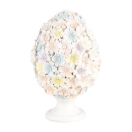 Clayre & Eef | Decoratie Beeld Ei Wit Roze ø 12x19 cm | 6PR5214