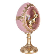 Clayre & Eef | Decoratie Beeld Ei Goudkleurig Roze 11x10x21 cm | 6PR5433