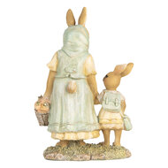 Clayre & Eef | Decoratie Beeld Konijn Beige Groen Geel 14x7x20 cm | 6PR5453