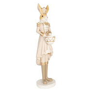 Clayre & Eef | Decoratie Beeld Konijn Beige Goudkleurig 13x12x47 cm | 6PR5468