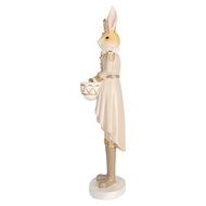 Clayre & Eef | Decoratie Beeld Konijn Beige Goudkleurig 13x12x47 cm | 6PR5468