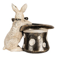 Clayre & Eef | Decoratie Beeld Konijn Beige Zwart 20x13x19 cm | 6PR5491