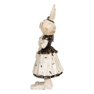 Clayre & Eef | Decoratie Beeld Konijn Beige Zwart 13x11x30 cm | 6PR5497