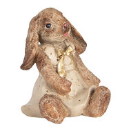 Clayre & Eef | Decoratie Beeld Konijn Bruin Beige 16x14x18 cm | 6PR5510