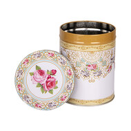 Clayre & Eef | Opbergdoos set van 4 Wit Roze ø 11x14 /ø 9x13 /ø 8x11 /ø 6x9 cm | 6BL0140