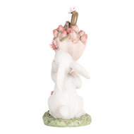 Clayre & Eef | Decoratie Beeld Konijn Wit Roze 9x7x15 cm | 6PR5458