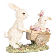 Clayre & Eef | Decoratie Beeld Konijn Beige Bruin 14x7x12 cm | 6PR5459