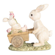 Clayre & Eef | Decoratie Beeld Konijn Beige Bruin 14x7x12 cm | 6PR5459