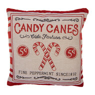 Clayre &amp; Eef | Kussenhoes Beige Rood 44x44 cm | KT021.385