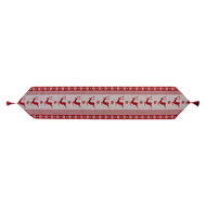 Clayre & Eef | Tafelloper Rood Beige 33x180 cm | KT065.009