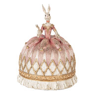 Clayre & Eef | Decoratie Konijn Wit Roze ø 23x28 cm | 6PR5504