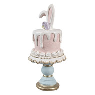 Clayre &amp; Eef | Decoratie Beeld Konijn Roze Wit &oslash; 9x20 cm | 6PR5175