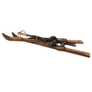 Clayre & Eef | Decoratie ski's (2) + skistokken (2) Bruin 24x10x90 cm | 5H0721