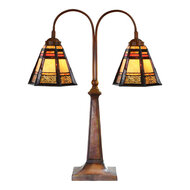 Clayre &amp; Eef | Tiffany Tafellamp Bruin 48x19x64 cm E27/max 2x60W | 5LL-6366